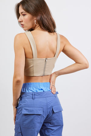 Leatherette Bustier Crop