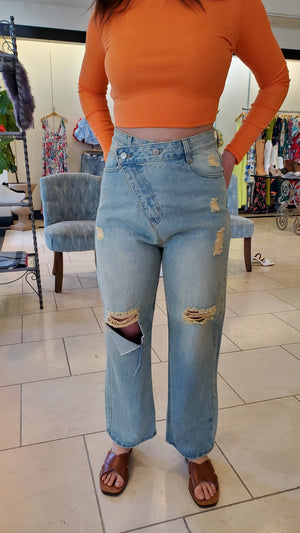 Criss Cross Vintage Jeans Blue