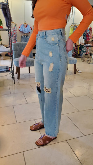 Criss Cross Vintage Jeans Blue