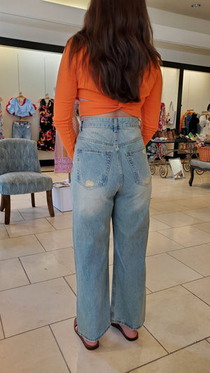 Criss Cross Vintage Jeans Blue