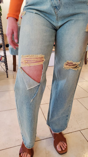 Criss Cross Vintage Jeans Blue